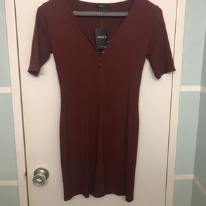 New Burgundy Forever 21 Ribbed dress